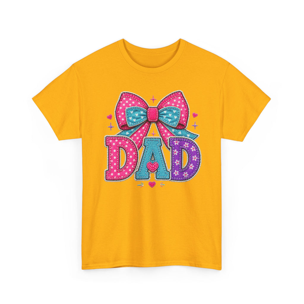 Dad Bow Graphic Tee — Cute Colorful "DAD" Design, Father's Day Gift