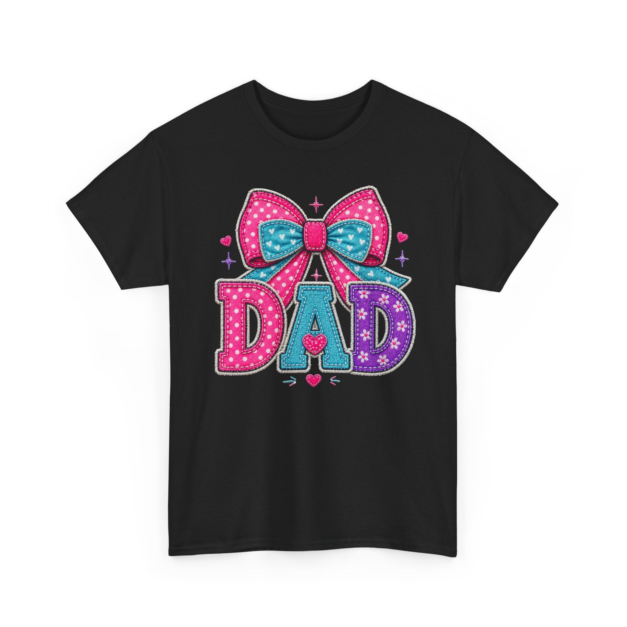 Dad Bow Graphic Tee — Cute Colorful "DAD" Design, Father's Day Gift