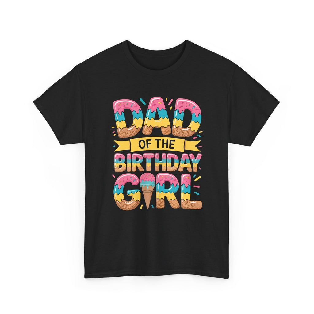 Dad of the Birthday Girl Tee — Colorful Retro Celebration Father's Day Shirt