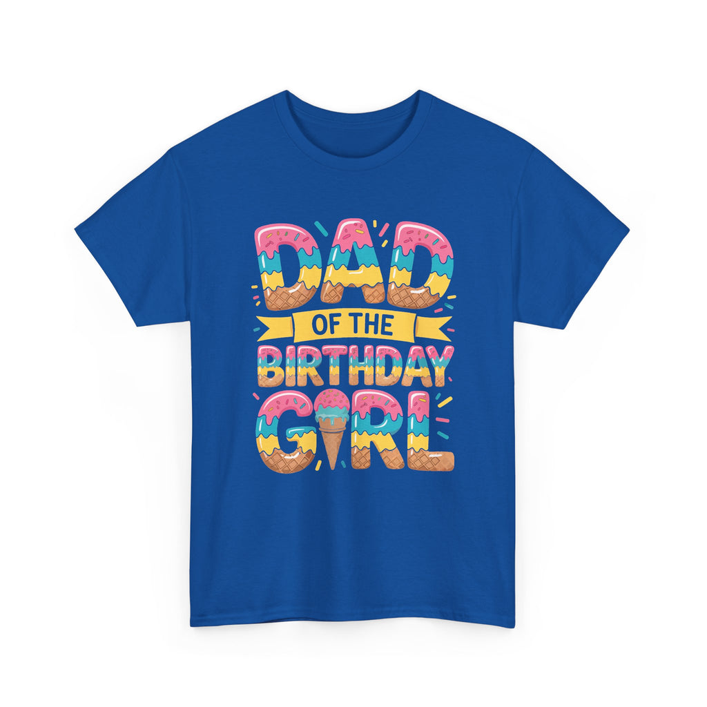 Dad of the Birthday Girl Tee — Colorful Retro Celebration Father's Day Shirt