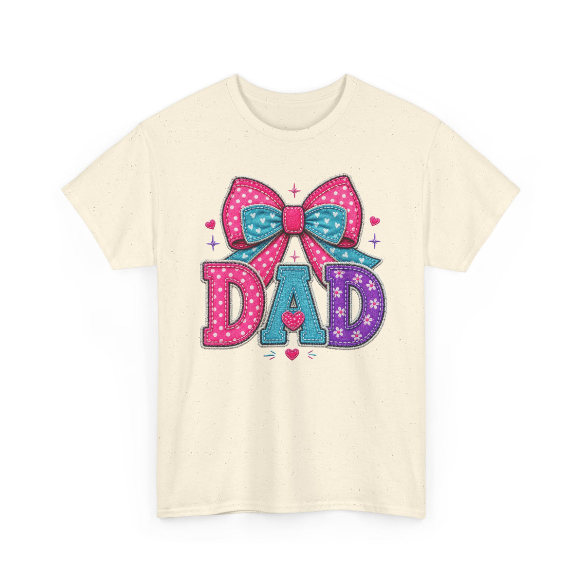 Dad Bow Graphic Tee — Cute Colorful "DAD" Design, Father's Day Gift