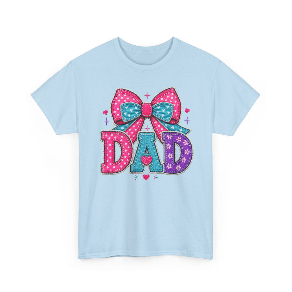 Dad Bow Graphic Tee — Cute Colorful "DAD" Design, Father's Day Gift
