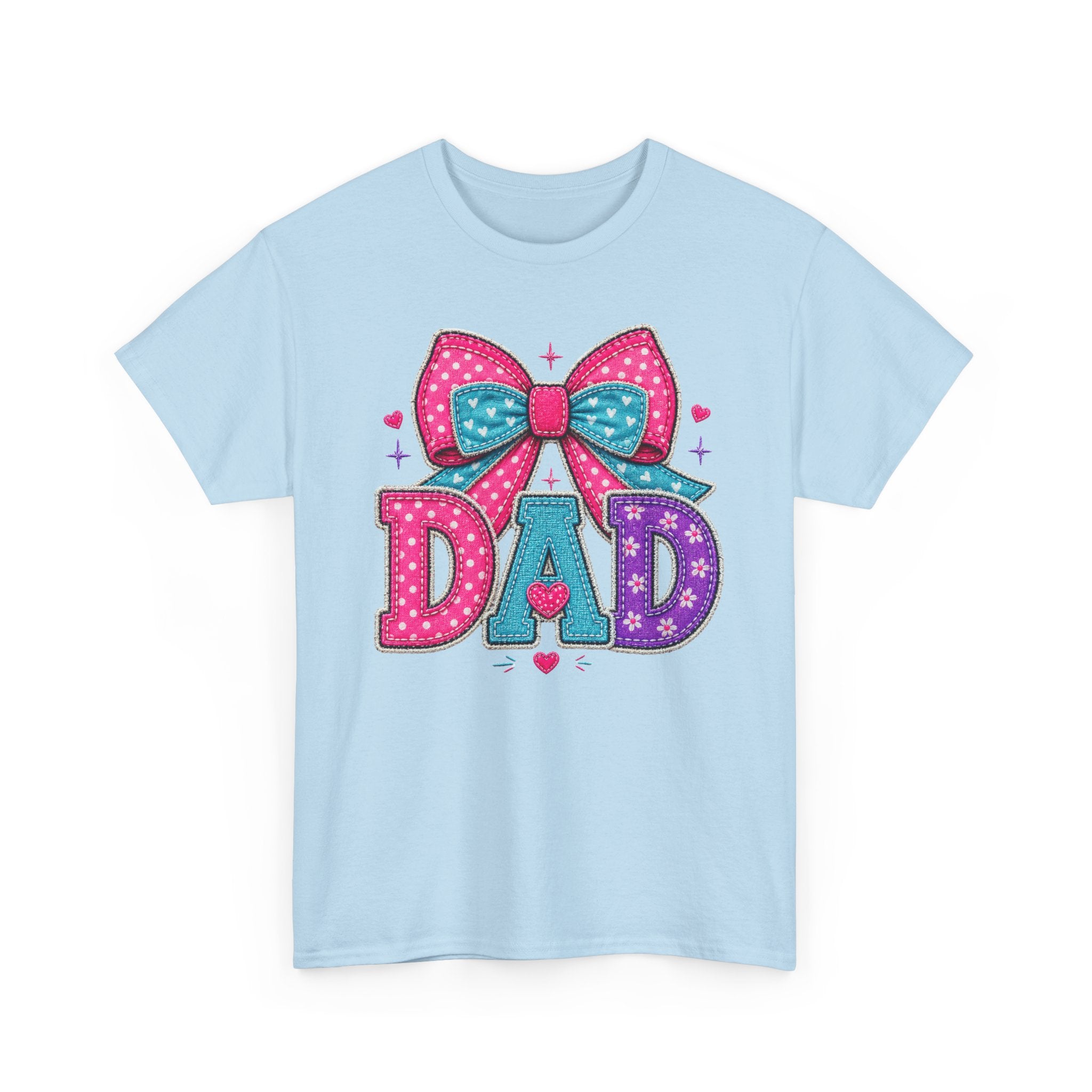Dad Bow Graphic Tee — Cute Colorful "DAD" Design, Father's Day Gift